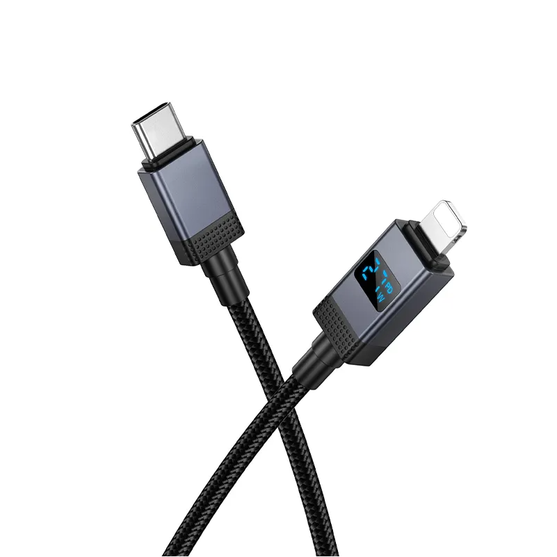 USB-C to Lightning Data and Charging Cable HOCO X118 Display, 27W, 1m, Black