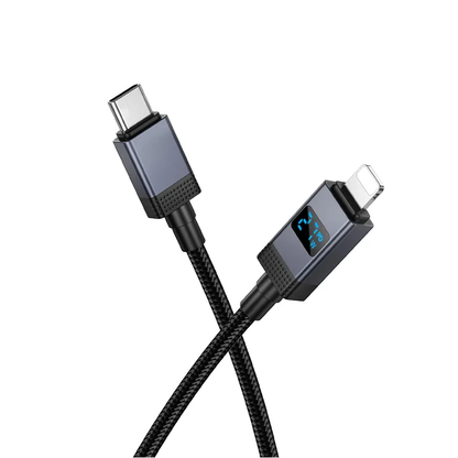USB-C to Lightning Data and Charging Cable HOCO X118 Display, 27W, 1m, Black
