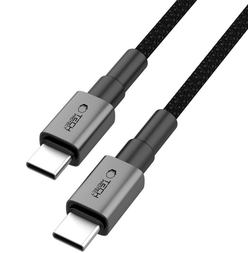 USB-C Data and Charging Cable - USB-C Tech-Protect Ultraboost DNA MagTwist, 100W, 1m, Gray