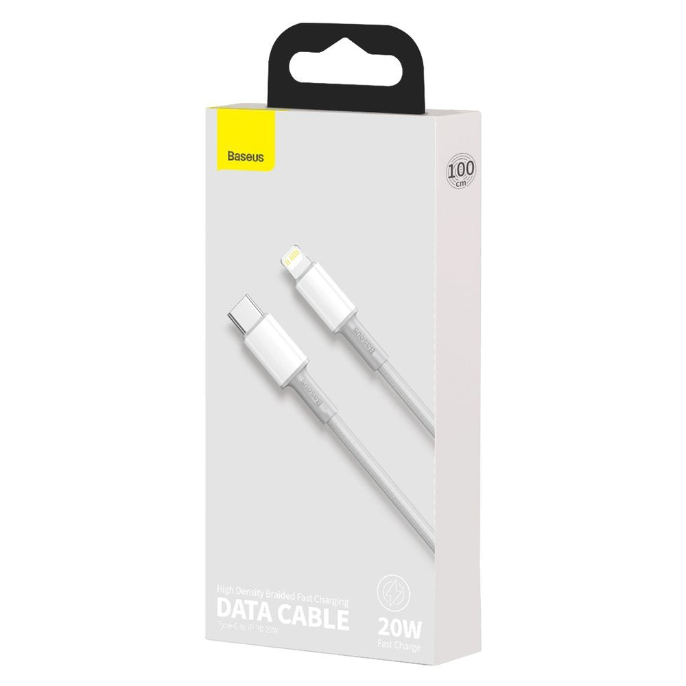 USB-C Data and Charging Cable - Lightning Baseus High Density Braided, 20W, 1m, White CATLGD-02