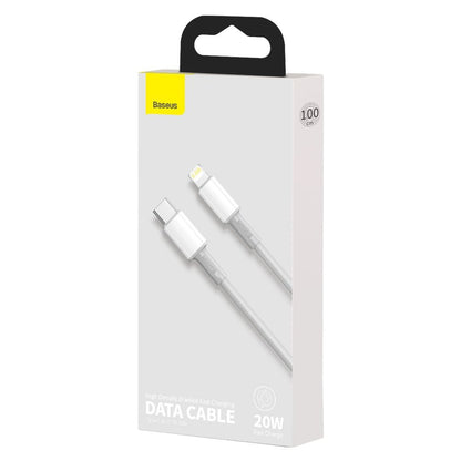 USB-C Data and Charging Cable - Lightning Baseus High Density Braided, 20W, 1m, White CATLGD-02