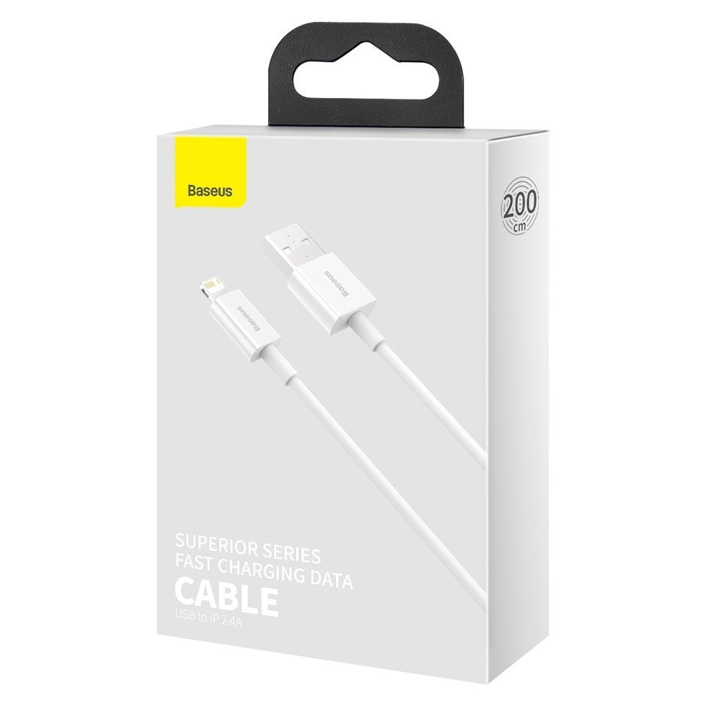 Baseus Superior Series USB-A - Lightning Data and Charging Cable, 20W, 2m, White CALYS-C02