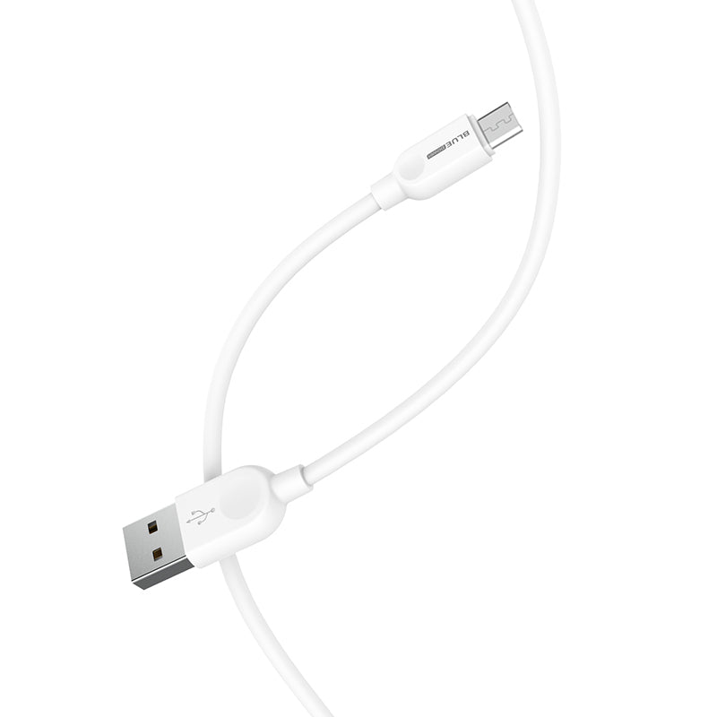 Data and Charging Cable USB-A - microUSB BLUE Power BM2BX14 LinkJet, 18W, 2m, White