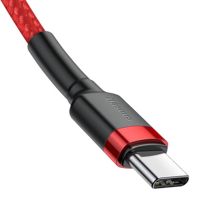 Data and Charging Cable USB-C - USB-C Baseus Coffee, 60W, 2m, Red CATKLF-H09