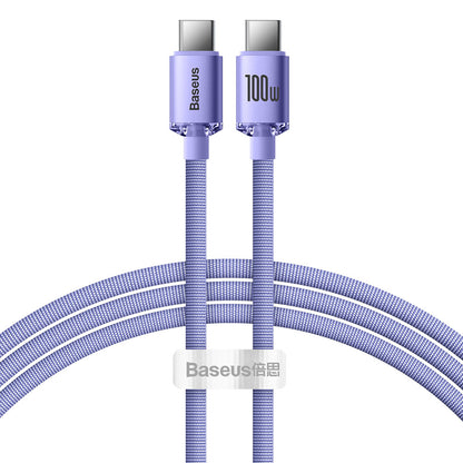 Data and Charging Cable USB-C - USB-C Baseus Crystal Shine Series, 100W, 1.2m, Purple CAJY000605