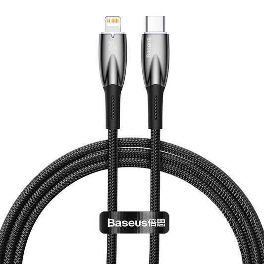 USB-C Data and Charging Cable - Lightning Baseus Glimmer Series, 20W, 1m, Black CADH000001