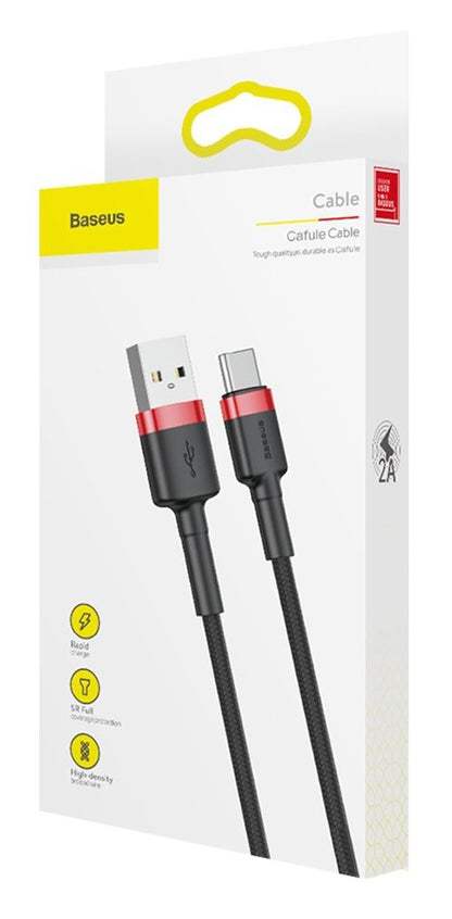 Data and Charging Cable USB-A - USB-C Baseus Coffee, 18W, 0.5m, Red CATKLF-D91