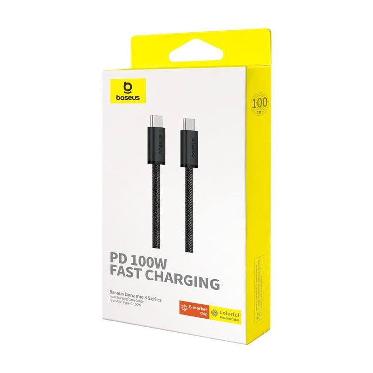 Data and Charging Cable USB-C - USB-C Baseus Dynamic 3 Series, 100W, 1m, Black P10367000111-00