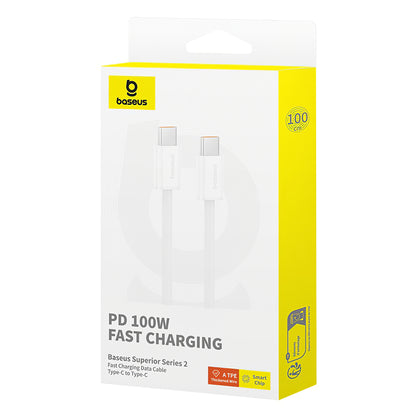 Data and Charging Cable USB-C - USB-C Baseus Superior Series 2, 100W, 1m, White P10365200211-03