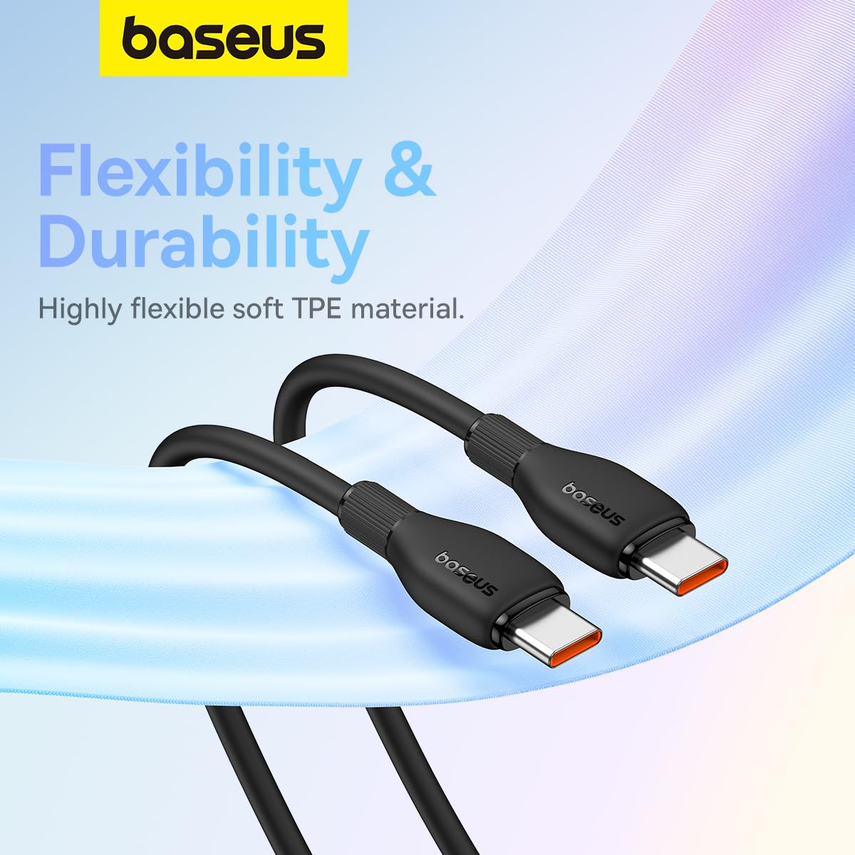 USB-C - USB-C Baseus Pudding Data and Charging Cable, 100W, 1.2m, Black P10355702111-00