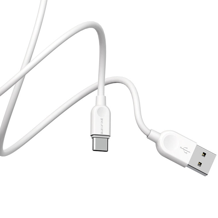 Borofone BX14 LinkJet USB-A - USB-C Data and Charging Cable, 18W, 2m, White