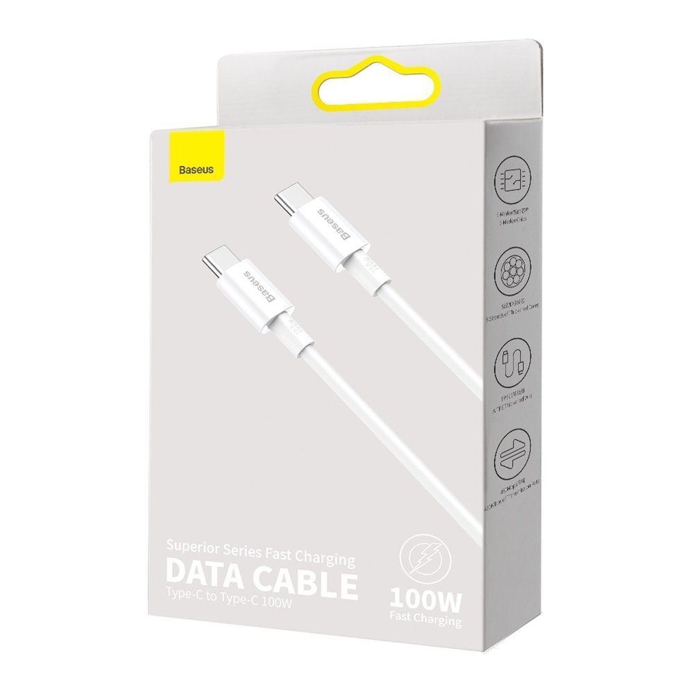 USB-C Data and Charging Cable - USB-C Baseus Superior Series, 100W, 2m, White CATYS-C02