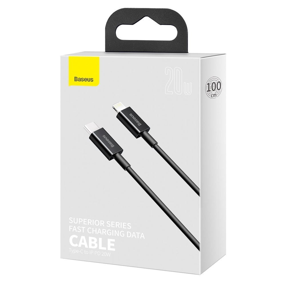 Data and Charging Cable USB-C - Lightning Baseus Superior Series, 20W, 1m, Black CATLYS-A01