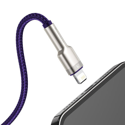 Data and Charging Cable USB-A - Lightning Baseus Cafule Metal Series, 18W, 1m, Purple CALJK-A05