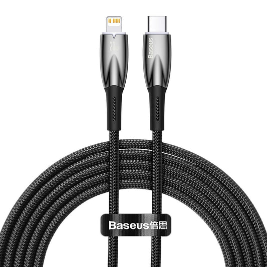 USB-C Data and Charging Cable - Lightning Baseus Glimmer Series, 20W, 2m, Black CADH000101 