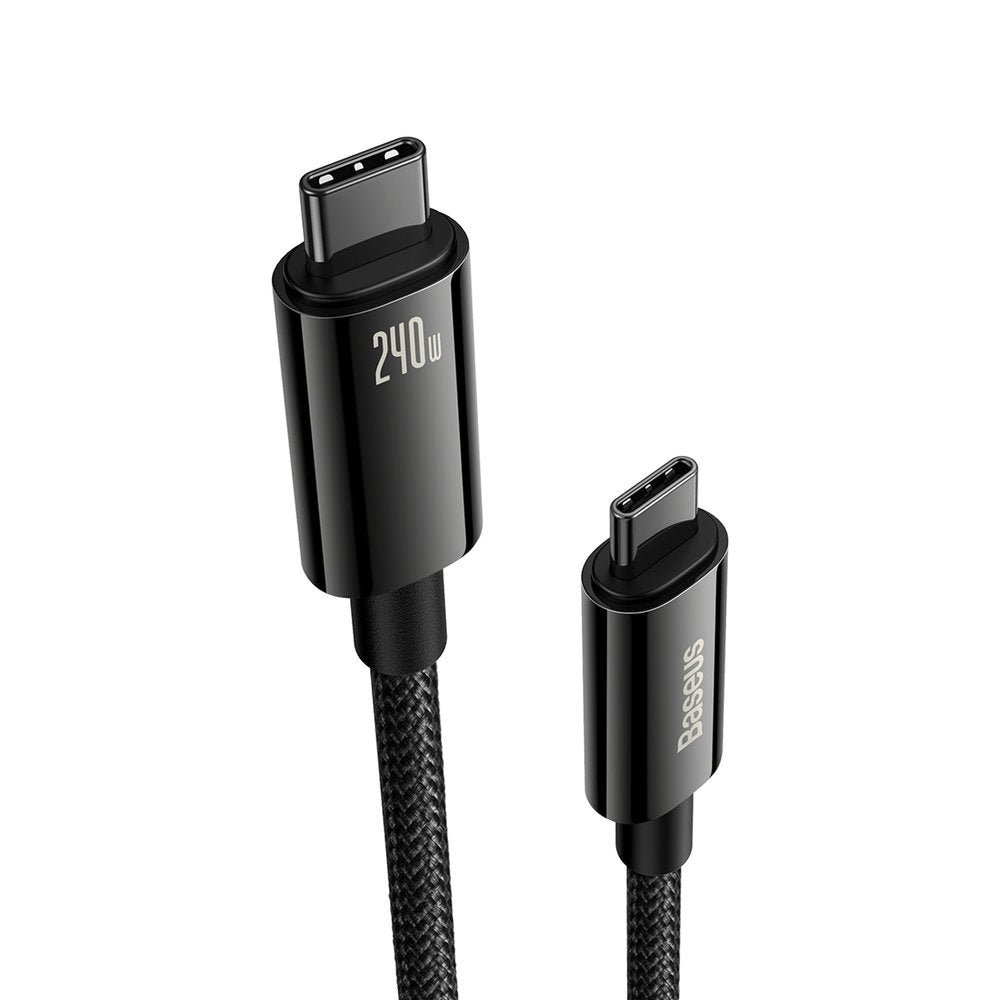 Data and Charging Cable USB-C - USB-C Baseus Tungsten Gold, 240W, 1m, Black CAWJ040001