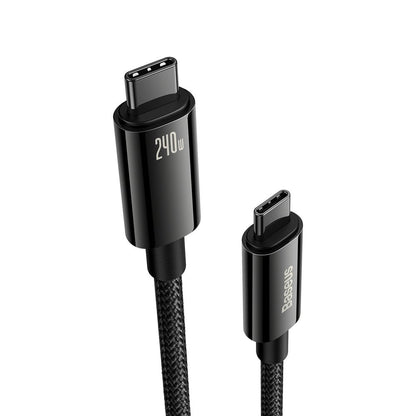 Data and Charging Cable USB-C - USB-C Baseus Tungsten Gold, 240W, 2m, Black CAWJ040101