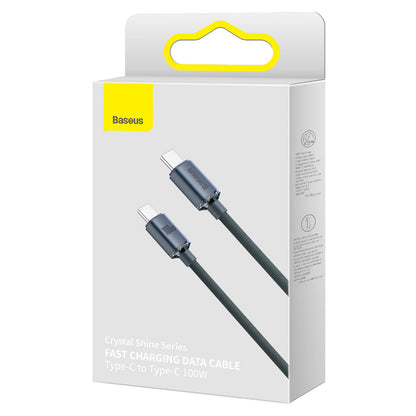 Data and Charging Cable USB-C - USB-C Baseus Crystal Shine Series, 100W, 2m, Black CAJY000701