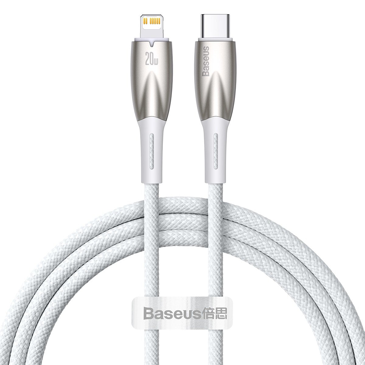 USB-C Data and Charging Cable - Lightning Baseus Glimmer Series, 20W, 1m, White CADH000002