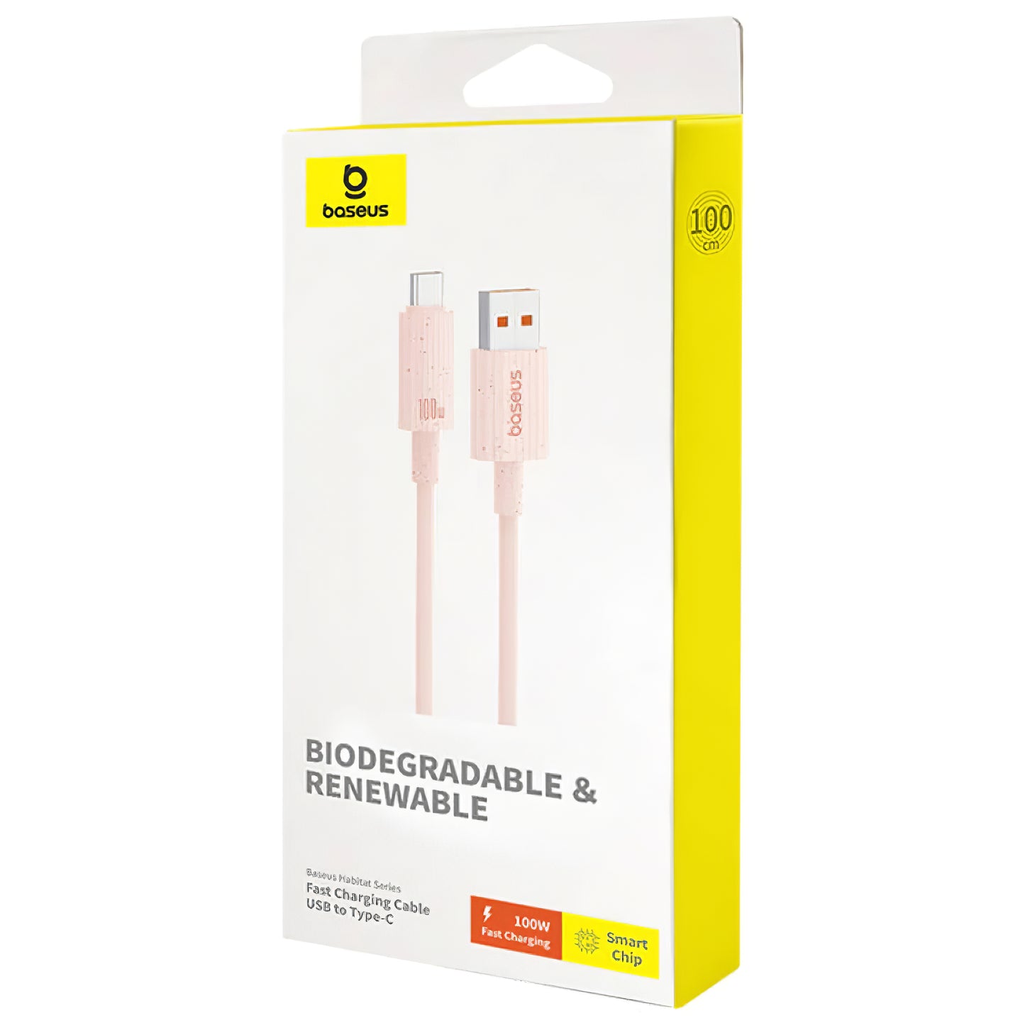 Data and Charging Cable USB-A - USB-C Baseus Habitat Series, 100W, 1m, Pink P10360203421-00