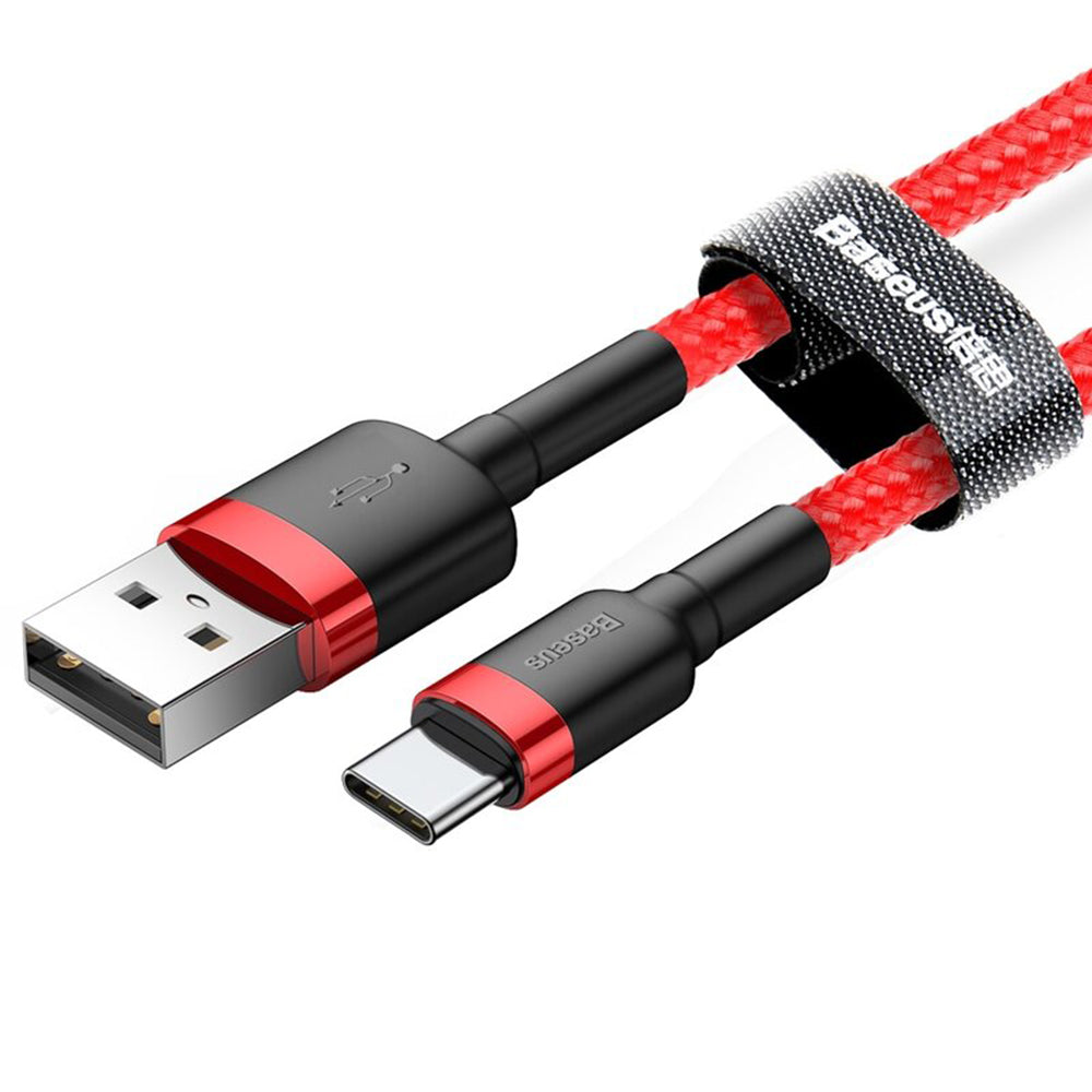 USB-A - USB-C Data and Charging Cable Baseus Coffee, 18W, 2m, Red CATKLF-C09