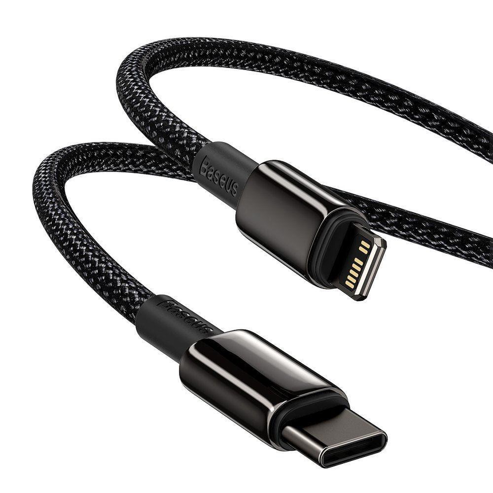 Data and Charging Cable USB-C - Lightning Baseus Tungsten Gold, 20W, 1m, Black CATLWJ-01