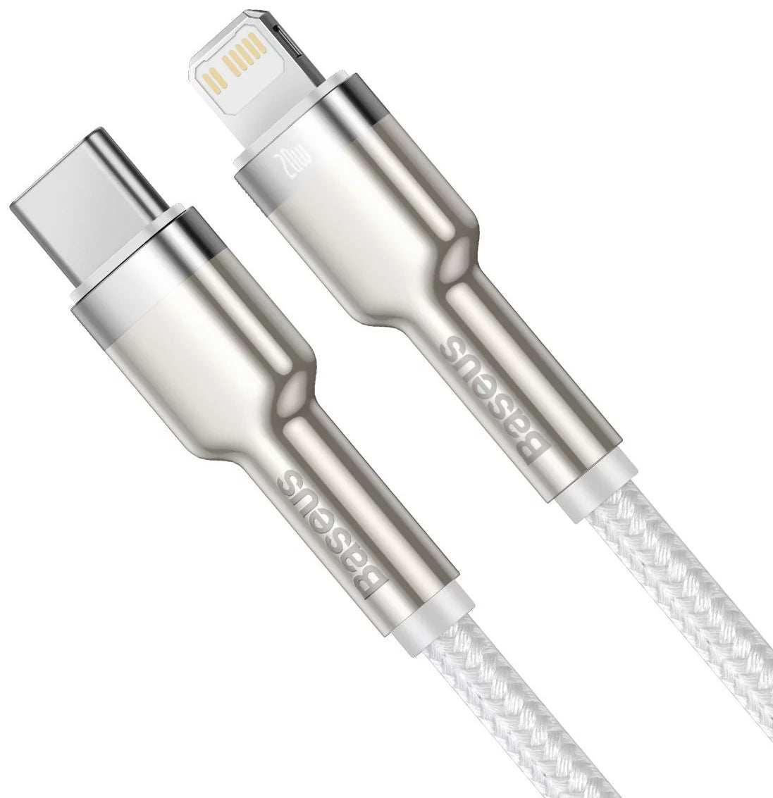 Data and Charging Cable USB-C - Lightning Baseus Cafule Metal Series, 20W, 1m, White CATLJK-A02