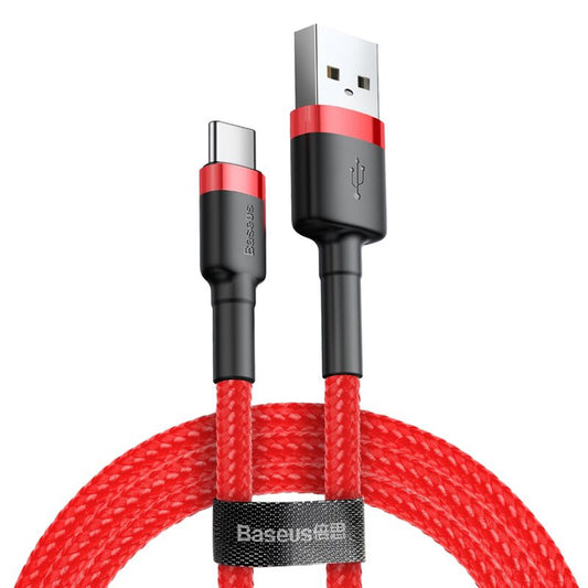 USB-A - USB-C Data and Charging Cable Baseus Coffee, 18W, 2m, Red CATKLF-C09