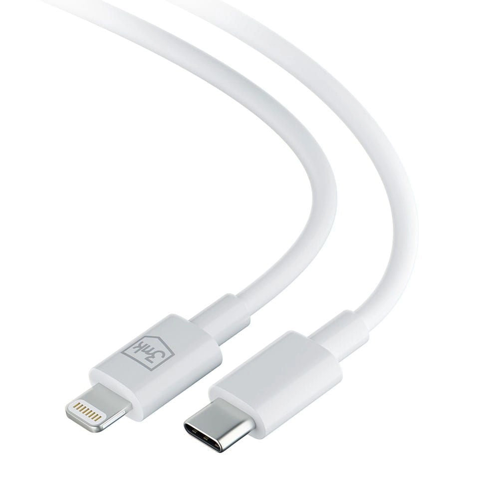 Data and Charging Cable USB-C - Lightning 3MK Hyper, 20W, 1.2m, White