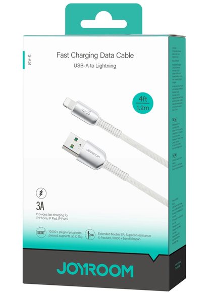 USB-A to Lightning Data and Charging Cable Joyroom S-A51, 18W, 1.2m, Gray