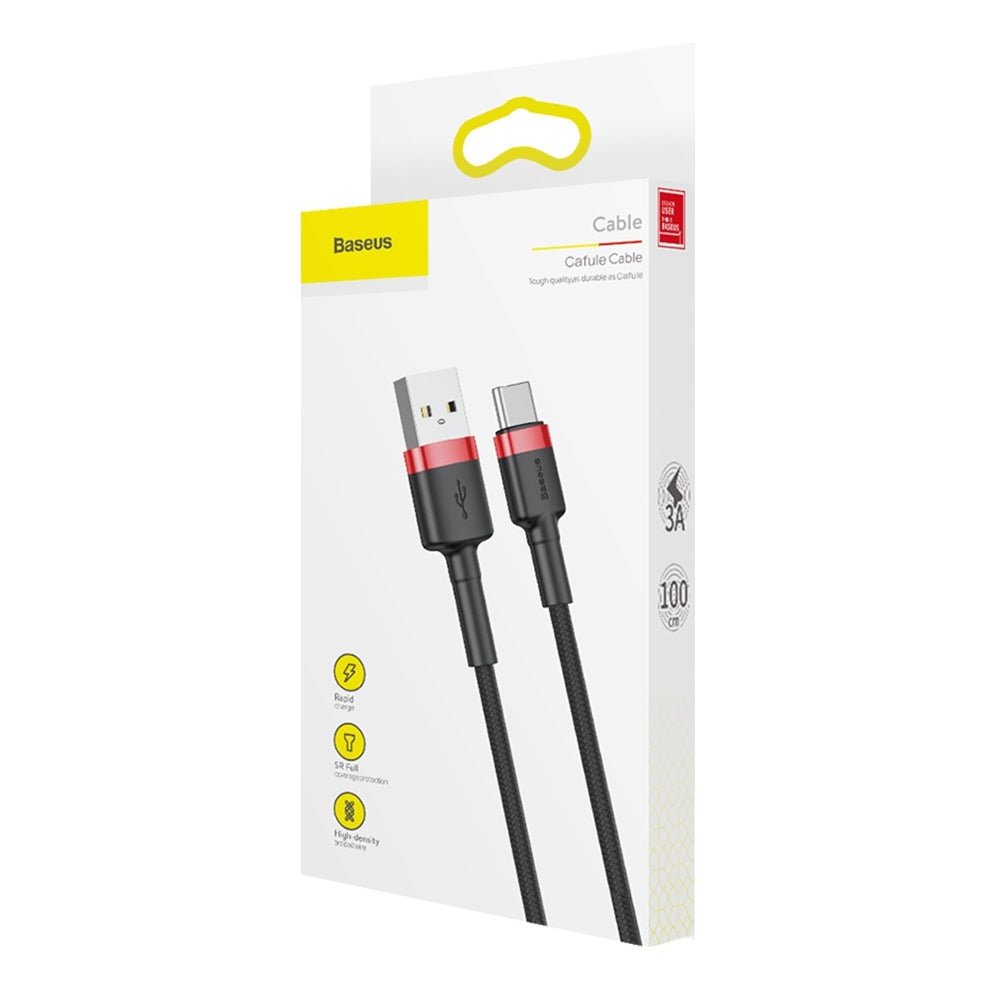 Data and Charging Cable USB-A - USB-C Baseus Coffee, 18W, 1m, Red CATKLF-B91