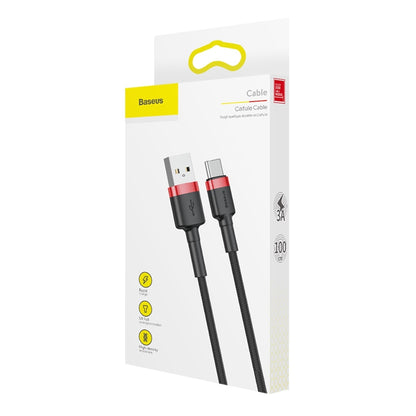 Data and Charging Cable USB-A - USB-C Baseus Coffee, 18W, 1m, Red CATKLF-B91