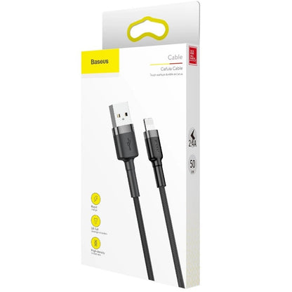 Data and Charging Cable USB-A - Lightning Baseus Coffee, 18W, 0.5m, Gray CALKLF-AG1