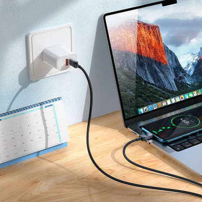 USB-C Data and Charging Cable - USB-C HOCO X118 Display, 60W, 1m, Black