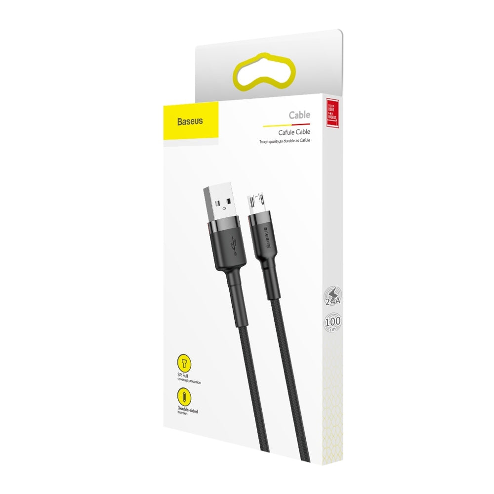 Data and Charging Cable USB-A - microUSB Baseus Coffee, 18W, 1m, Gray CAMKLF-BG1