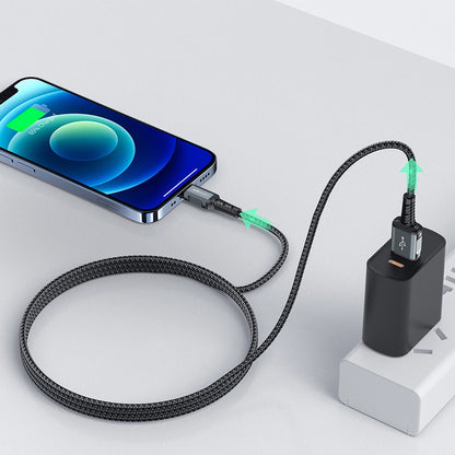 USB-A to Lightning Data and Charging Cable Acefast C1-02, 18W, 1.2m, Black