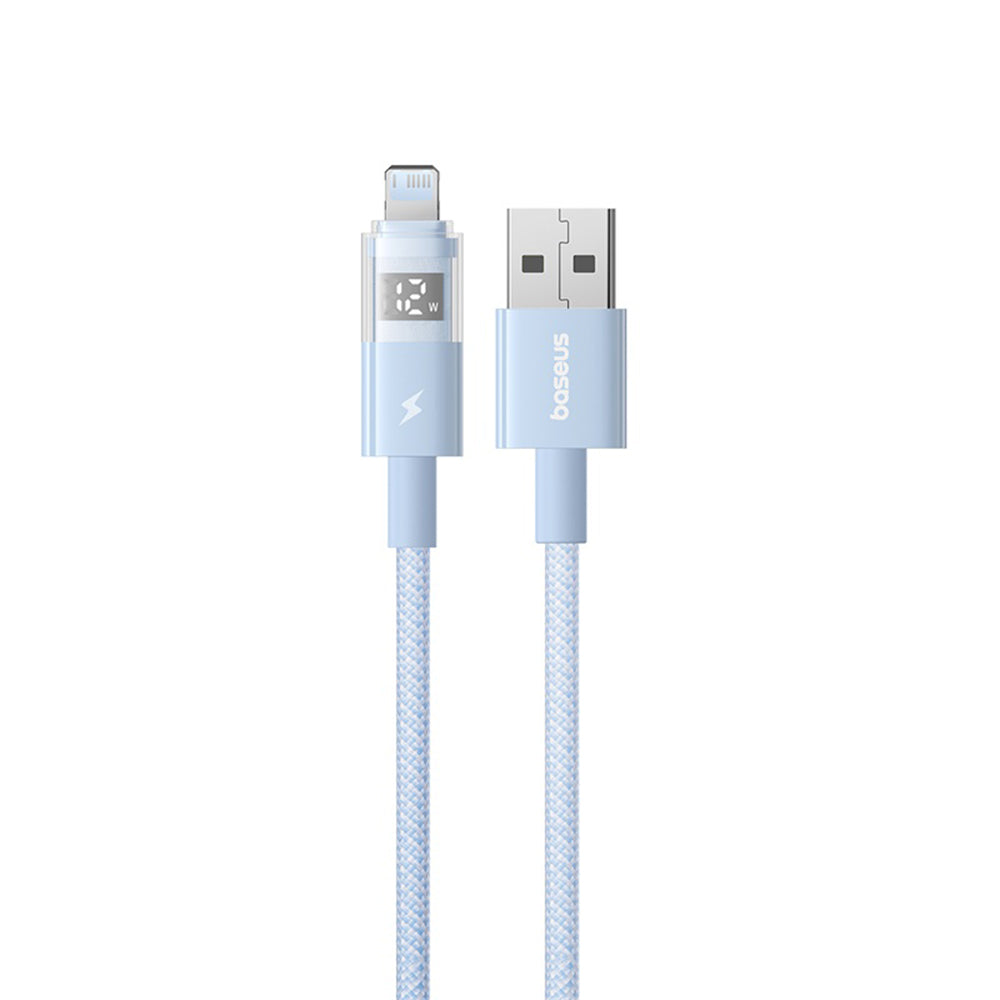 USB-A to Lightning Baseus Display 2 Data and Charging Cable, 12W, 2m, Blue P10382700311-01