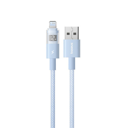 USB-A to Lightning Baseus Display 2 Data and Charging Cable, 12W, 2m, Blue P10382700311-01