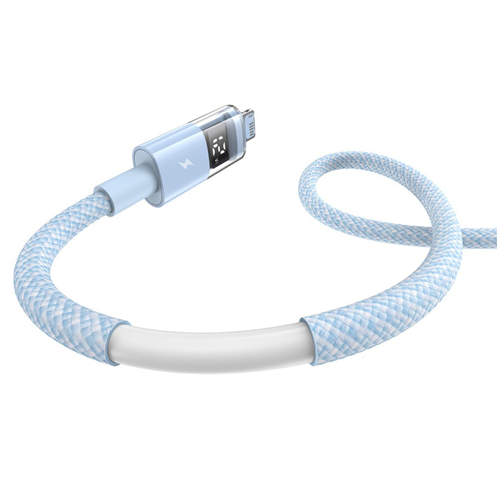 USB-A to Lightning Baseus Display 2 Data and Charging Cable, 12W, 2m, Blue P10382700311-01