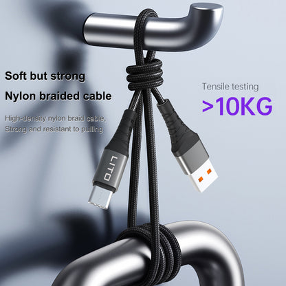 USB-A to Lightning Data and Charging Cable Lito LD08L, 18W, 1m, Black
