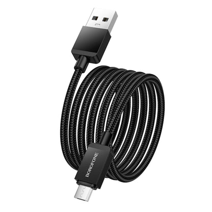 USB-A to microUSB Data and Charging Cable Borofone BX120 Placer, 18W, 1m, Black