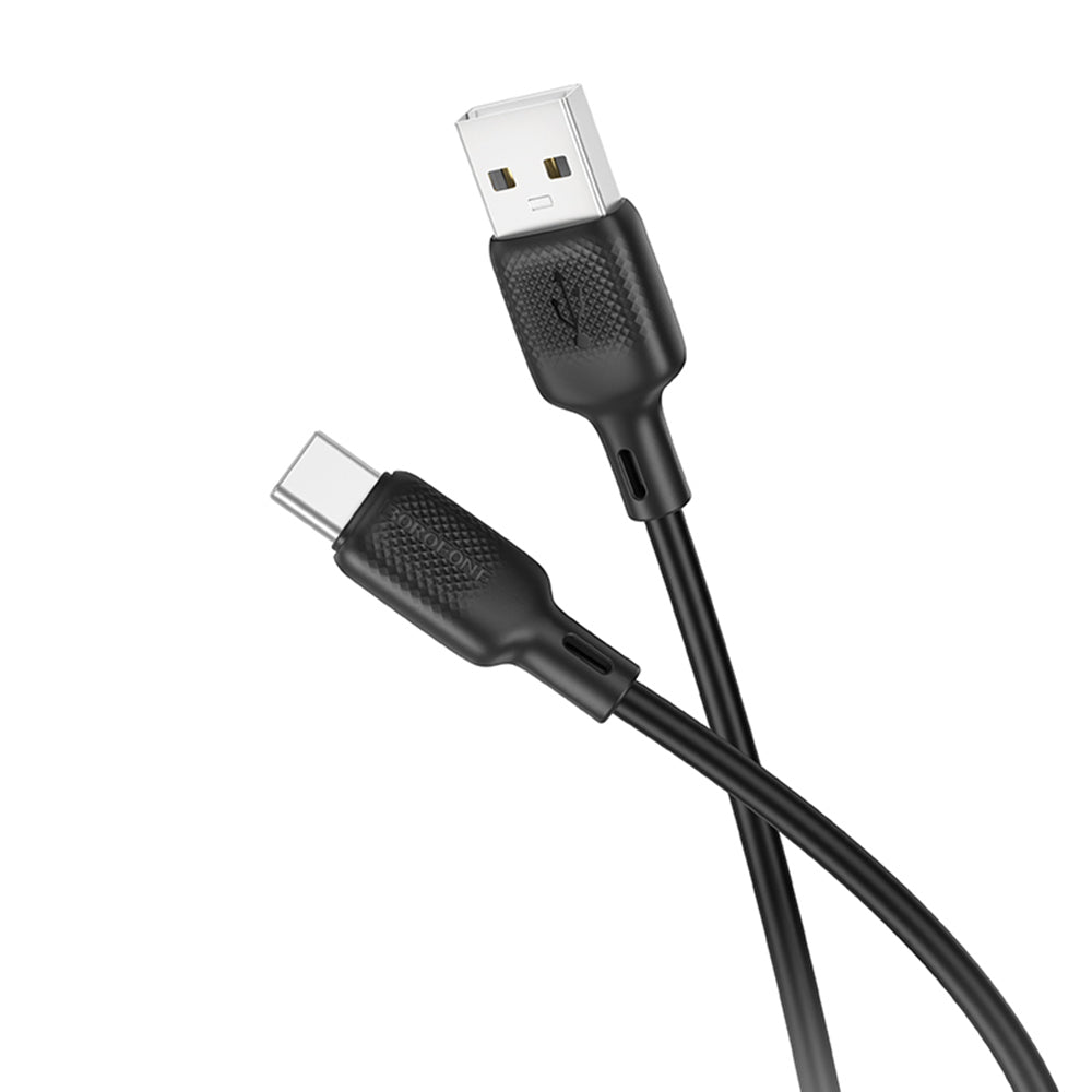 USB-A to USB-C Data and Charging Cable Borofone BX113 Lenny, 18W, 1m, Black