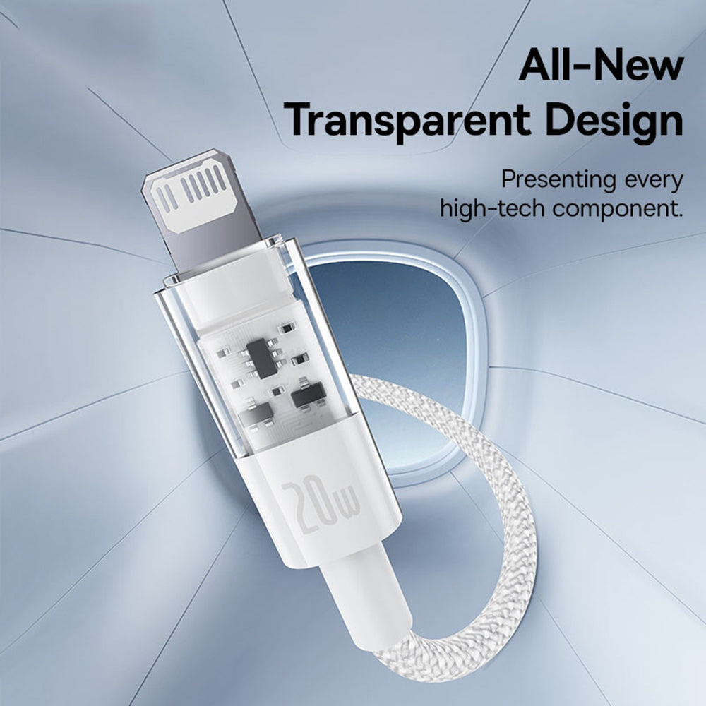 USB-C to Lightning Baseus Gem Data and Charging Cable, 20W, 2m, White P10373001211-01