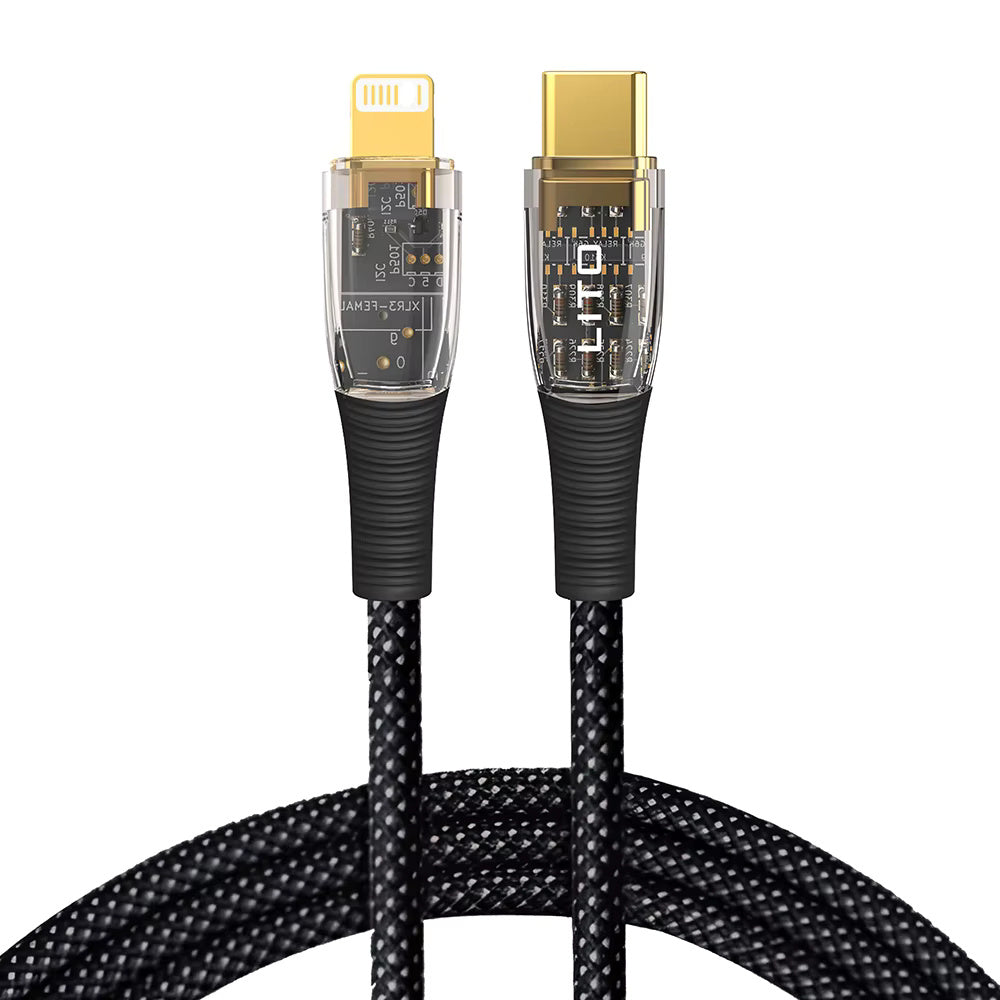 USB-C to Lightning Data and Charging Cable Lito LD01, 27W, 1.2m, Black