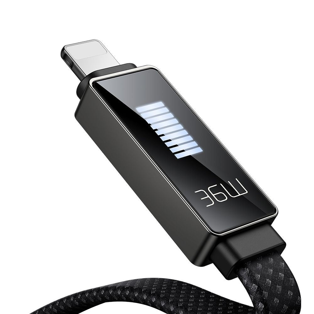 USB-C to Lightning McDodo CA-4960 Rythm Display Data and Charging Cable, 36W, 1.2m, Black