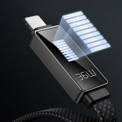USB-C to Lightning McDodo CA-4960 Rythm Display Data and Charging Cable, 36W, 1.2m, Black