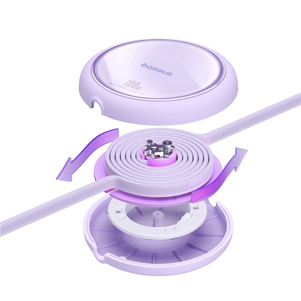 USB-C Data and Charging Cable - USB-C Baseus Free2Draw Mini Retractable, 100W, 1m, Purple P10364500511-00