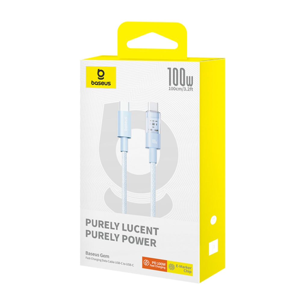 USB-C Data and Charging Cable - USB-C Baseus Gem, 100W, 1m, Blue P10373000311-00