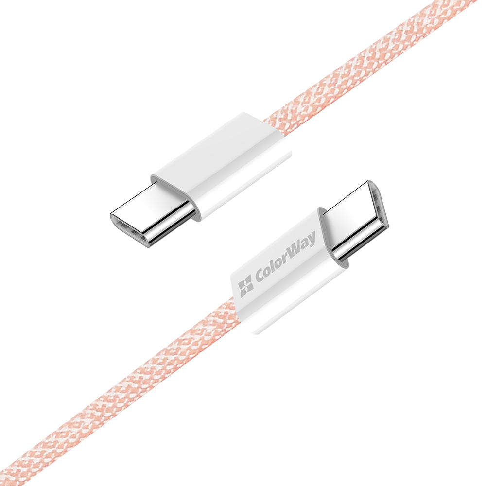 USB-C Data and Charging Cable - USB-C ColorWay CW-CBPDCC061, 60W, 1m, Pink