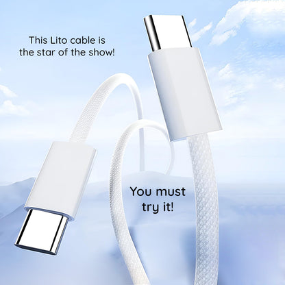USB-C Data and Charging Cable - USB-C Lito LD04CC, 60W, 1m, White